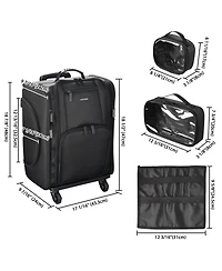 Byootique Soft Sided Rolling Makeup Train Case Cosmetic Organizer Travel Artists