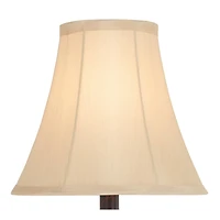 Regency Hill Xavier Traditional Accent Table Lamp 21" High Warm Bronze Urn Footed Base Natural Tone Bell Shade for Bedroom Living Room Bedside Of