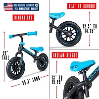 Toddler Balance Bike – Lightweight No Pedal First for Ages 18 Months to 4 Years Adjustable Seat 10" Maintenance-Fre