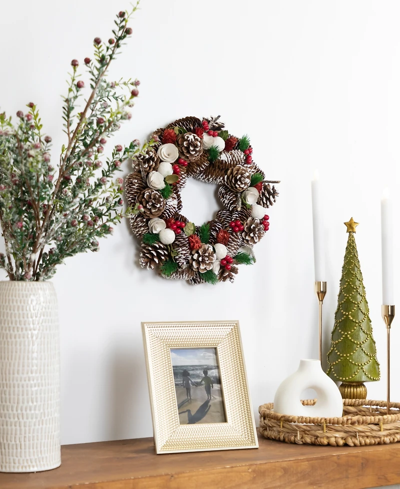 Northlight White Wooden Artificial Christmas Wreath - 14-Inch