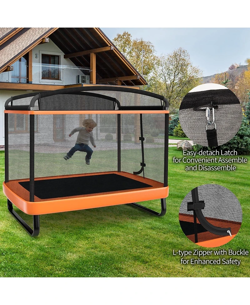 6 Feet Kids Entertaining Trampoline with Swing Safety Fence