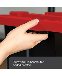 Iris Usa 11.5Gal/46Qt 4 Pack All-Weather Heavy-Duty Stackable Storage Plastic Bin Tote Container with Quick Snap Lid (20" L x 15" W x 14" H) Black/Red