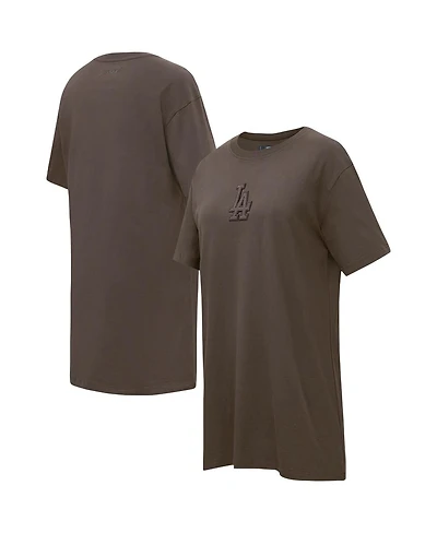 Pro Standard Women's Brown Los Angeles Dodgers Neutral T-Shirt Dress