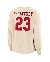Fanatics Women's Christian McCaffrey Oatmeal San Francisco 49ers Plus Size Name Number Crew Pullover Sweatshirt