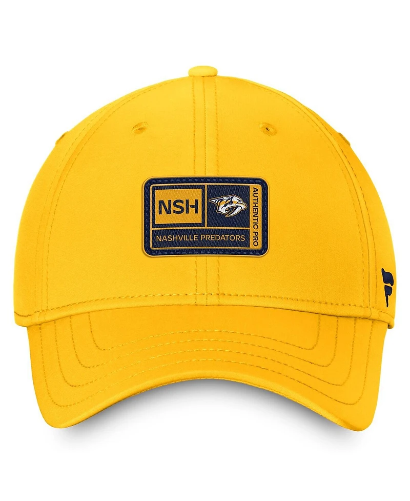 Fanatics Men's Gold Nashville Predators Authentic Pro Training Camp Flex Hat