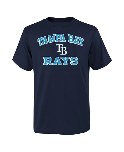 Outerstuff Big Boys and Girls Navy Tampa Bay Rays Heart Soul T-Shirt