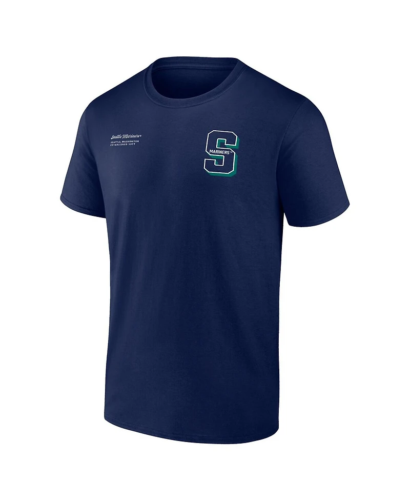 Fanatics Men's Navy Seattle Mariners Split Zone T-Shirt