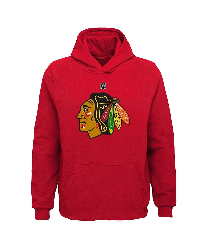 Outerstuff Big Boys and Girls Red Chicago Blackhawks Primary Logo Pullover Hoodie