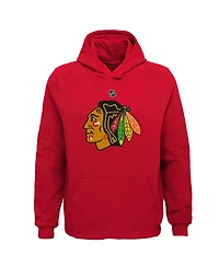 Outerstuff Big Boys and Girls Red Chicago Blackhawks Primary Logo Pullover Hoodie
