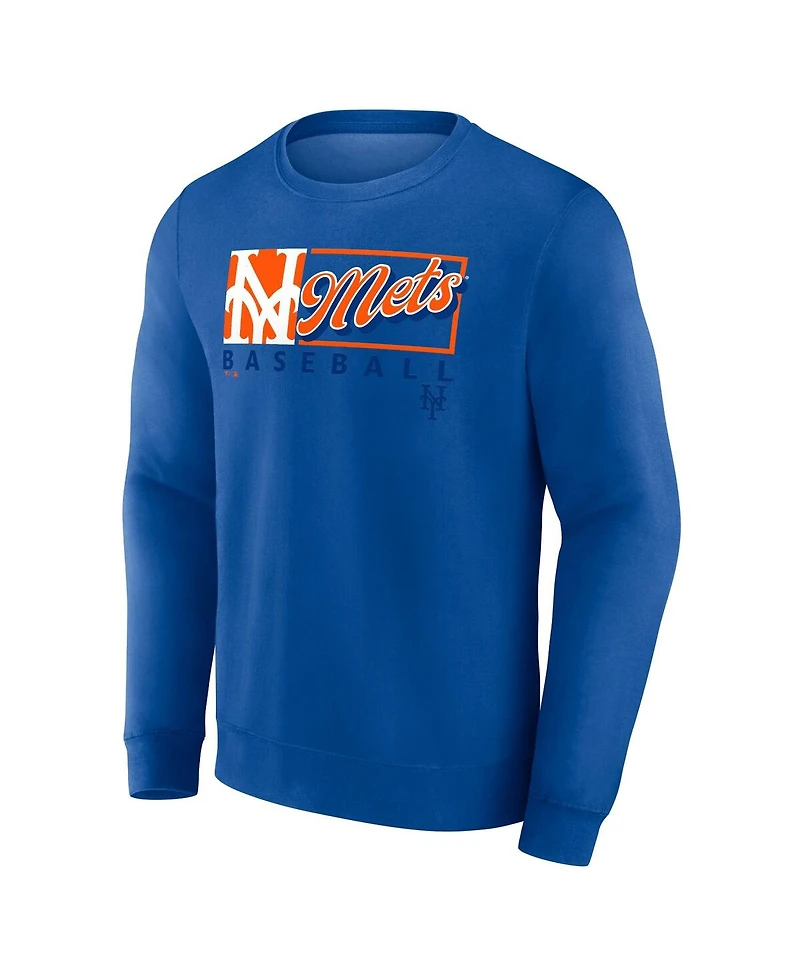 Fanatics Men's Royal New York Mets Focus Fleece Pullover Sweatshirt