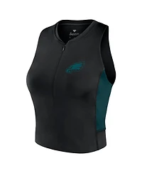 Fanatics Women's Black Philadelphia Eagles Studio Fitted Gym Tank Top