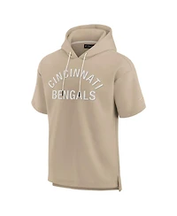 Fanatics Men's and Women's Khaki Cincinnati Bengals Elements Super Soft Fleece Short Sleeve Pullover Hoodie