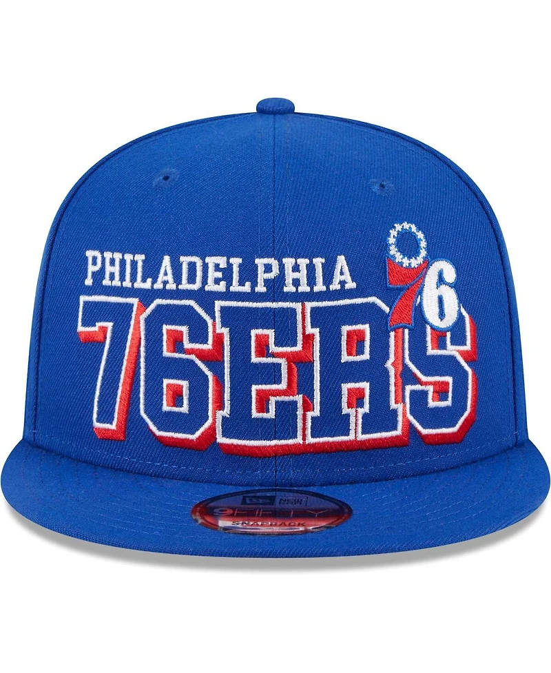 New Era Men's Royal Philadelphia 76ers Gameday 9FIFTY Snapback Hat