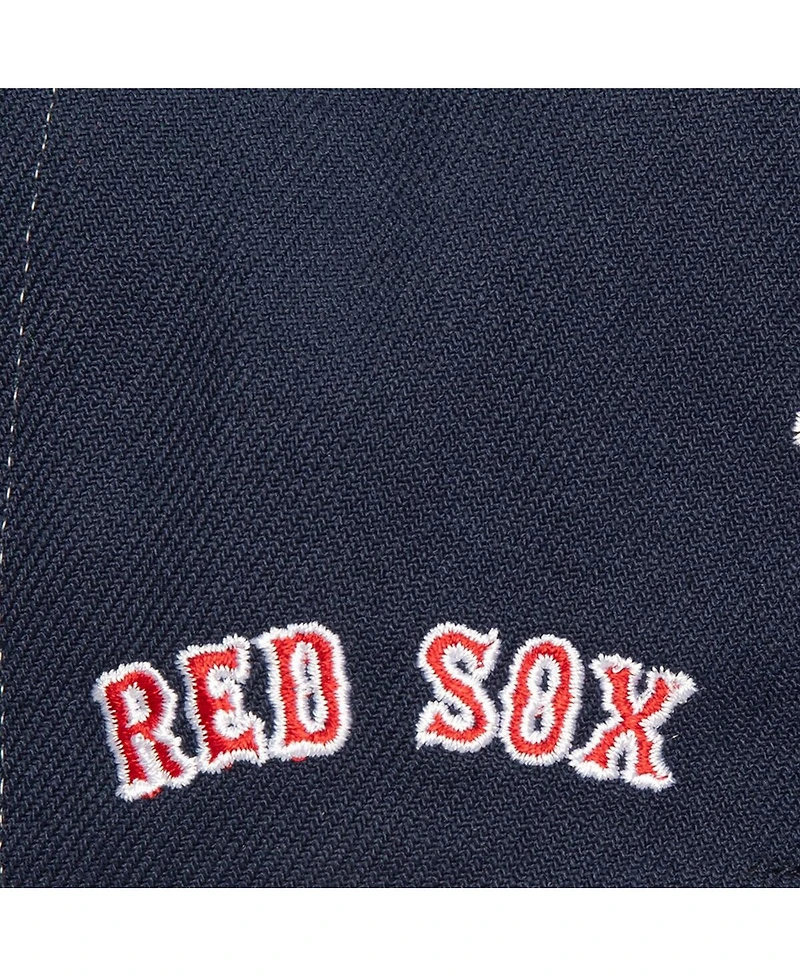 Mitchell & Ness Men's Navy Boston Red Sox Full Frontal Snapback Hat
