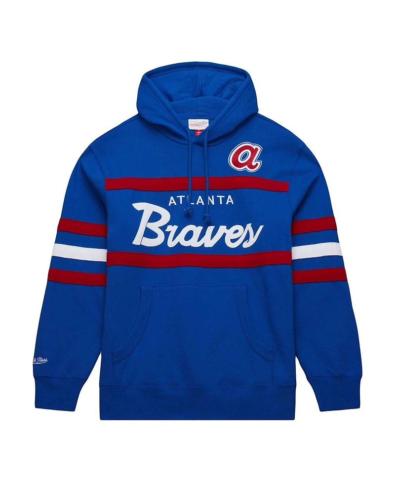 Mitchell & Ness Royal Atlanta Braves Head Coach Pullover Hoodie