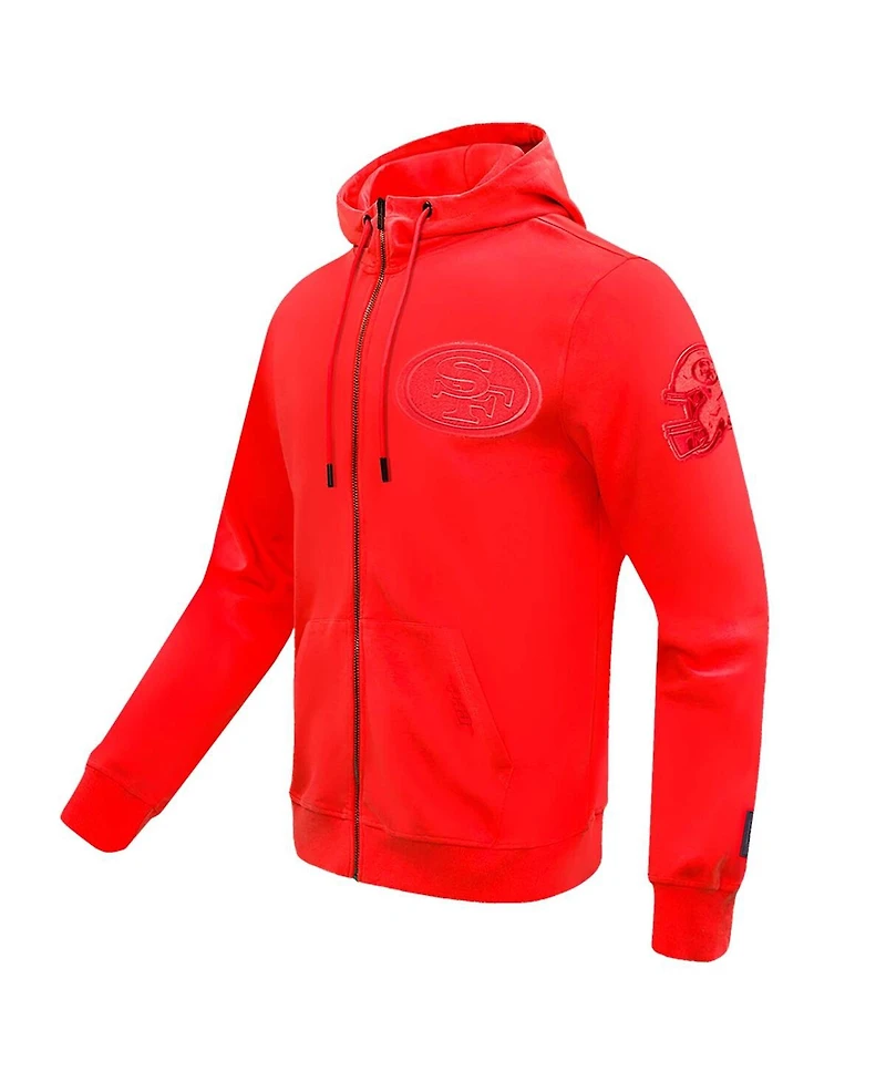 Pro Standard Men's Scarlet San Francisco 49ers Triple Tonal Full-Zip Hoodie