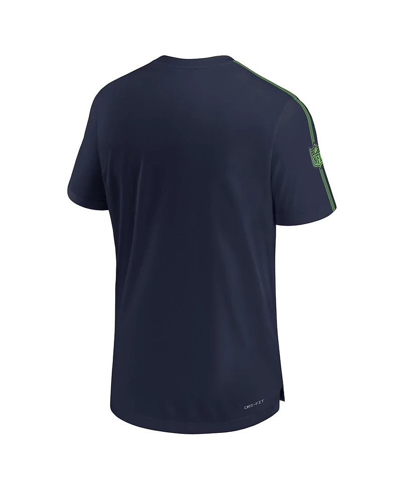 Nike Men's College Navy Seattle Seahawks 2024 Sideline Coach Uv Performance T-Shirt