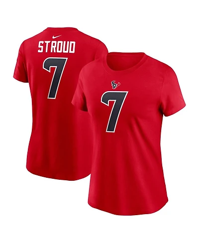 Nike Women's C.j. Stroud Red Houston Texans Player Name Number T-Shirt