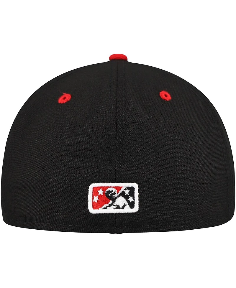 New Era Men's Black/Red Lansing Lugnuts Authentic Collection 59FIFTY Fitted Hat