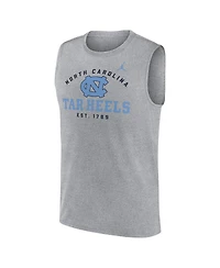 Jordan Men's Heather Gray North Carolina Tar Heels Primetime Legend Lock Up Performance Muscle Tank Top