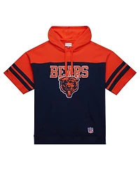 Mitchell & Ness Men's Navy Chicago Bears Off Field Vintage-like Logo Short Sleeve Pullover Hoodie