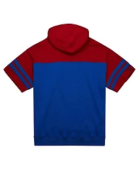 Mitchell & Ness Men's Royal New York Giants Off Field vintage-like Logo Short Sleeve Pullover Hoodie