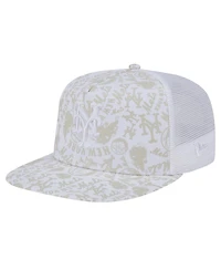 New Era Men's White New York Mets Logo Dunes A-Frame Trucker 9FIFTY Snapback Hat