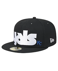 New Era Men's Black Kansas City Royals Checkered Undervisor 59FIFTY Fitted Hat