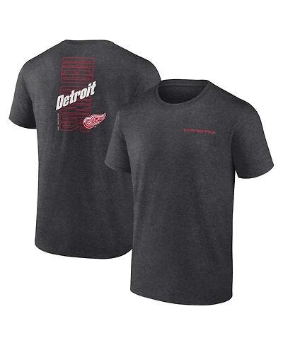 Fanatics Men's Heather Charcoal Detroit Red Wings Backbone T-Shirt