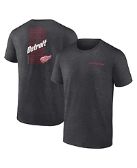 Fanatics Men's Heather Charcoal Detroit Red Wings Backbone T-Shirt