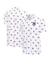Antigua Men's White New York Yankees Americana Polo