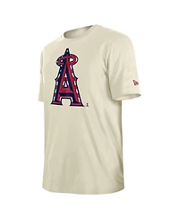 New Era Men's Cream Los Angeles Angels 4th of July Flag Fill T-Shirt