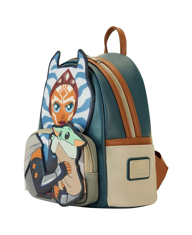 Loungefly The Mandalorian Ahsoka Holding Grogu Cosplay Mini Backpack