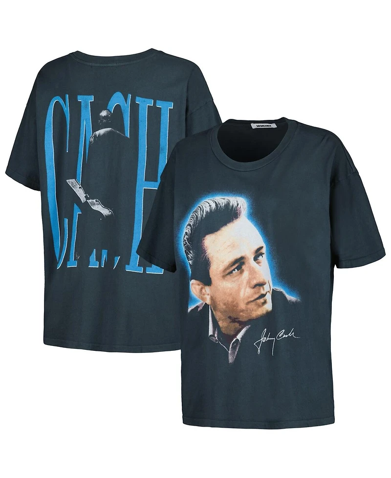 Daydreamer Women's Charcoal Johnny Cash Portrait Merch T-Shirt