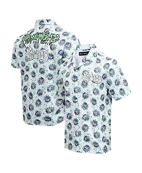 Freeze Max Men's White Rick and Morty 90's Rave Rickvival Showing Brain Button-Up Shirt
