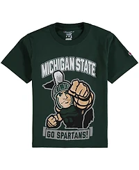 Champion Big Boys and Girls Green Michigan State Spartans Strong Mascot T-Shirt