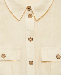 Mango Women's Linen Shirty Dress
