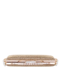 Nina Cultivated Pearl Dangle Crystal Embellished Minaudiere Clutch