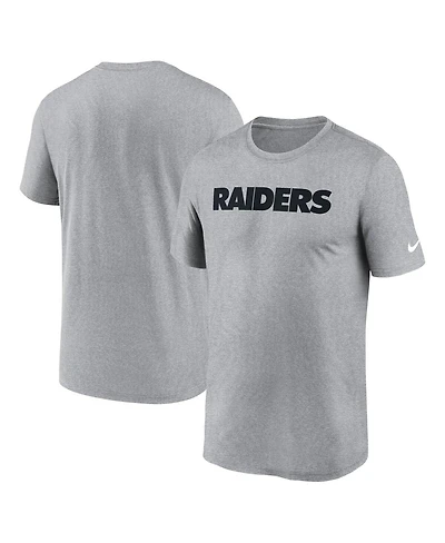 Nike Men's Heather Gray Las Vegas Raiders Primetime Legend Wordmark Performance T-Shirt