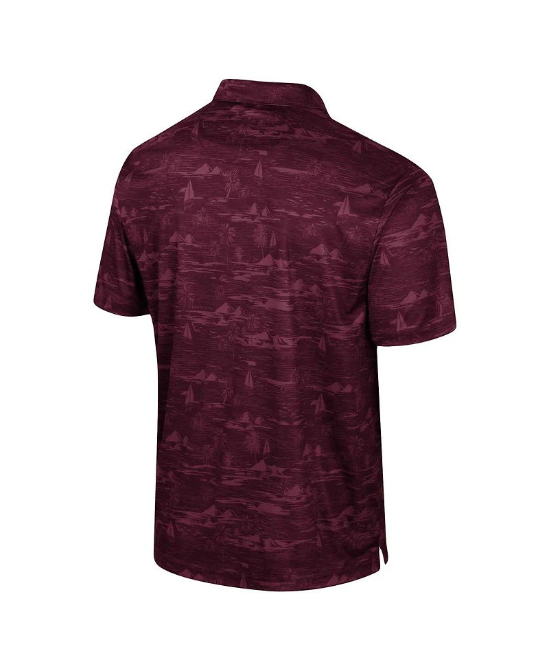Colosseum Men's Maroon Montana Grizzlies Daly Print Polo