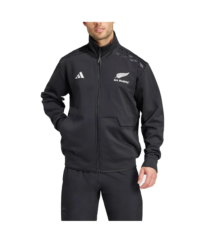 Adidas Men's Black New Zealand Rugby 2024/25 Anthem Full-Zip Jacket
