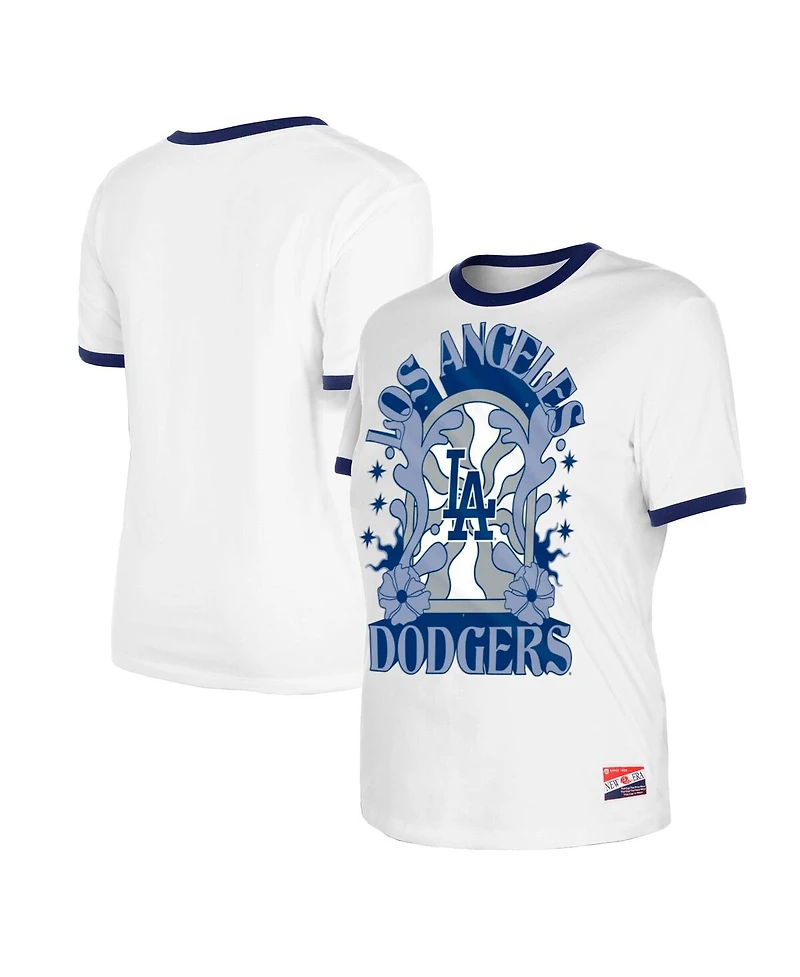 New Era Women's White Los Angeles Dodgers Oversized Ringer T-Shirt