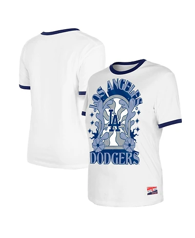 New Era Women's White Los Angeles Dodgers Oversized Ringer T-Shirt