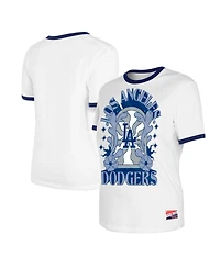New Era Women's White Los Angeles Dodgers Oversized Ringer T-Shirt