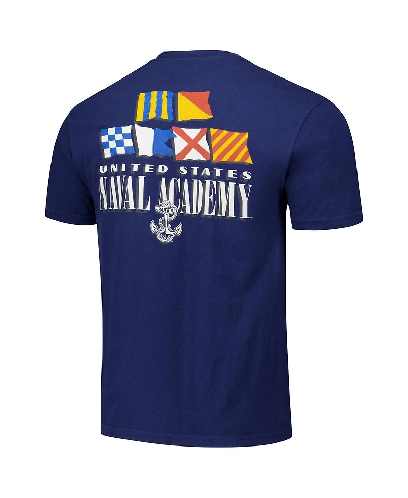 Image One Men's and Women's Navy Midshipmen Hyper Local Nautical Flags Phrase T-Shirt
