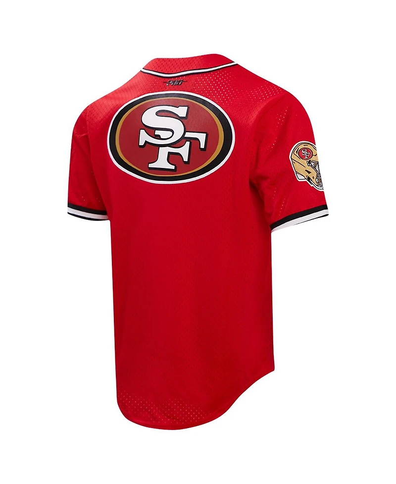 Pro Standard Men's Christian McCaffrey Scarlet San Francisco 49ers Baseball Button-Up Shirt