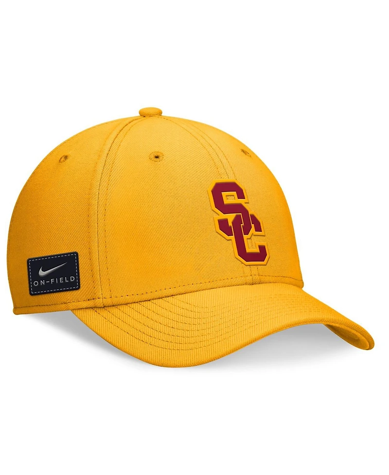 Nike Men's and Women's Gold Usc Trojans 2024 Sideline Rise Swoosh Flex Hat
