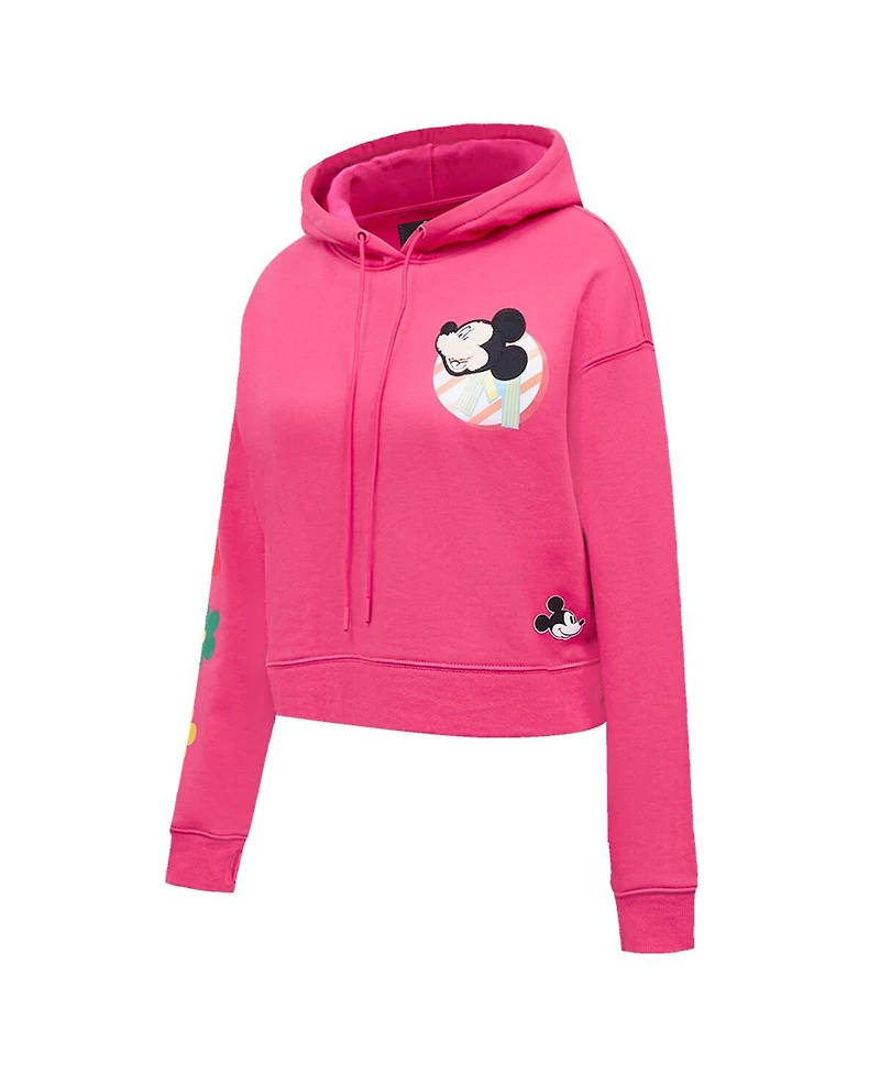 Freeze Max Women's Purple Mickey Friends Oversized Cropped Pullover Hoodie