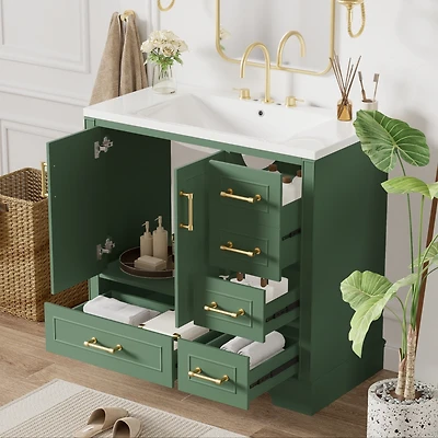 Streamdale 36" Traditional Bathroom Vanity with Resin Sink