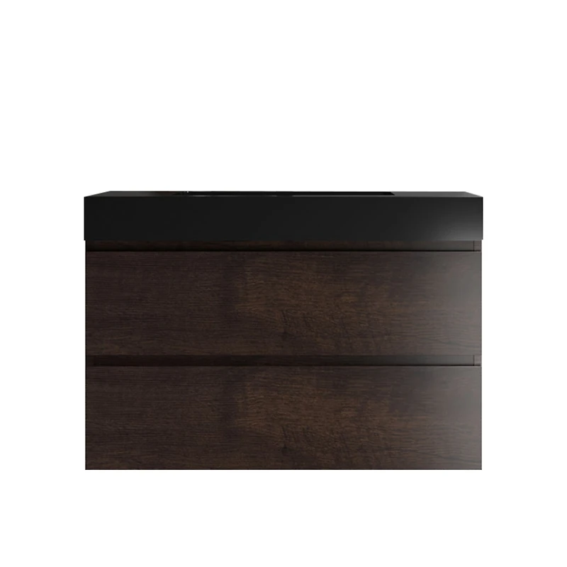 Streamdale Matte Black Integrated Quartz Basin Modern Elegance for Your Bathroom